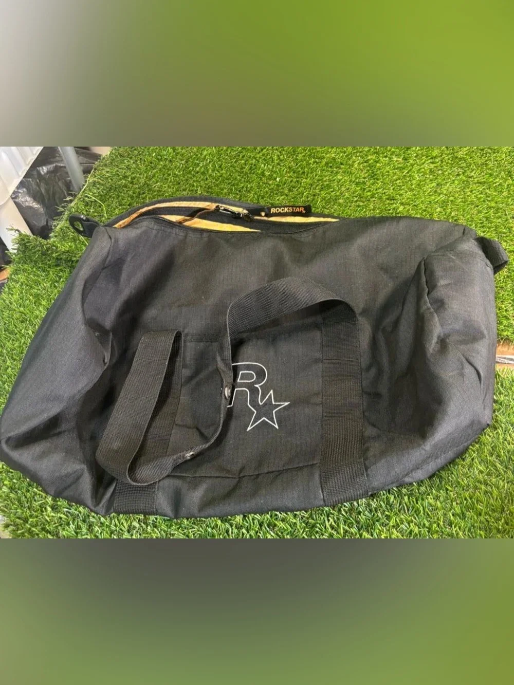Official Rockstar Games Promotional Duffle Bag Black Yellow Lining R*